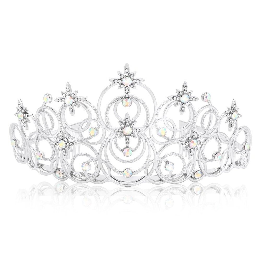 Silver Princess Tiara Crown Headband for Birthdays Cosplay Halloween Weddings
